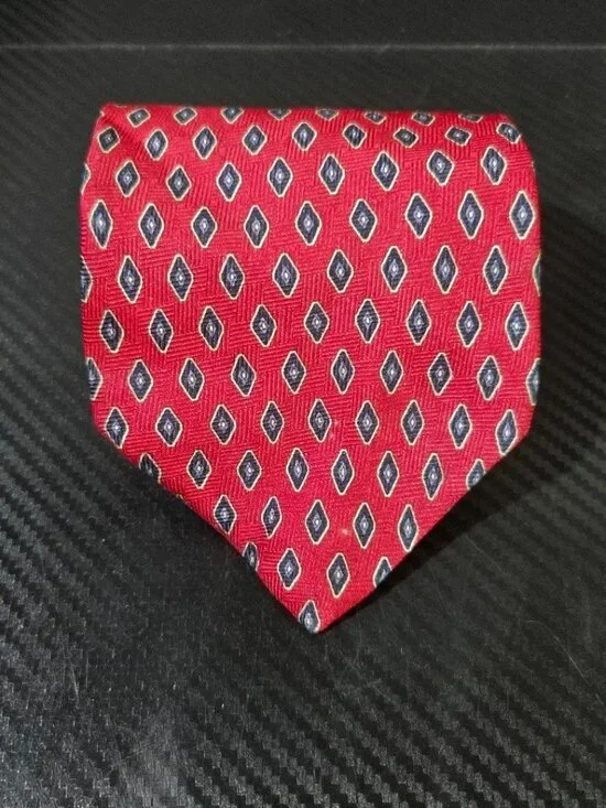 Savile Row Red Geometric Patterned Men's Tie