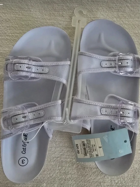 Cat & Jack Light Lavender Clear-Buckle Slide Sandals