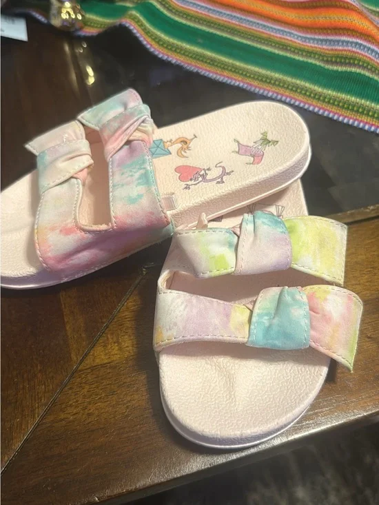Kids Tie-Dye Slide Sandals - Pastel Multi