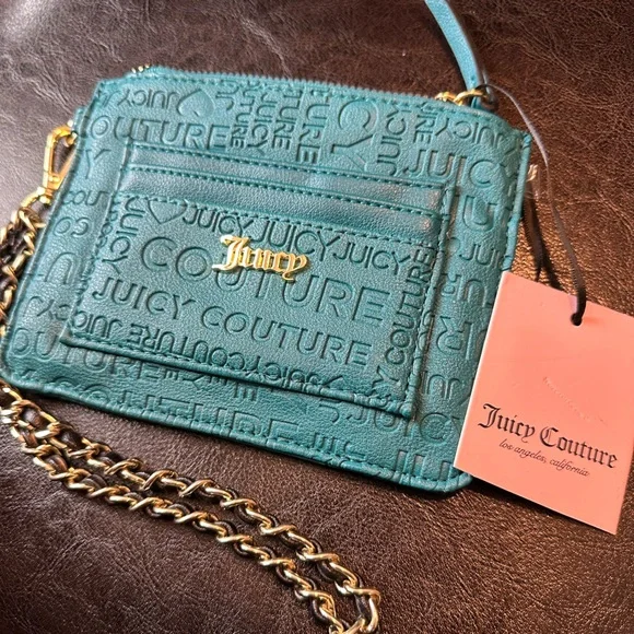 Juicy Couture Turquoise Wristlet‎ with Gold Chain