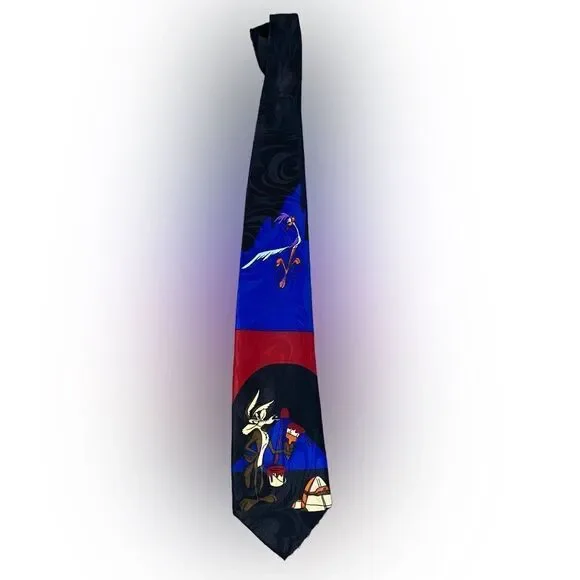 Vintage Looney Tunes Wile E. Coyote and Road Runner Neck Tie