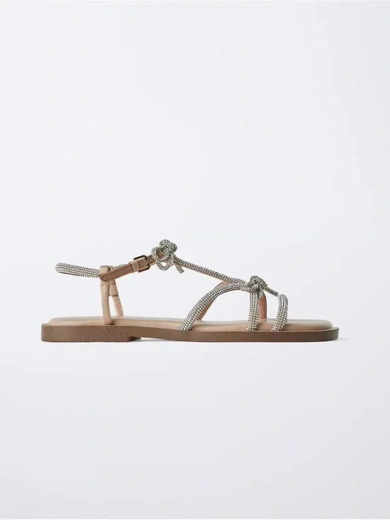 Zara Sparkly Bow Sandals
