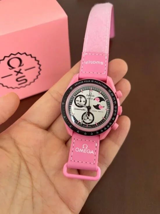 🍀 OMEGA🍀  pink battery watch