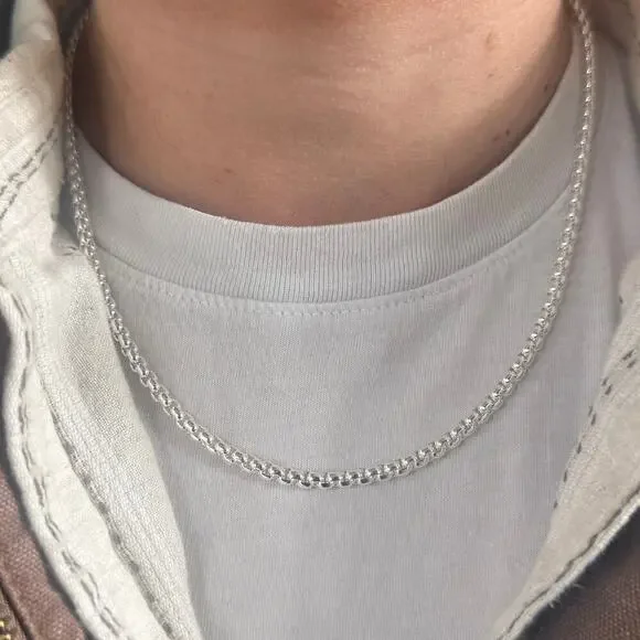 Y2K Silver 925 unique link Necklace