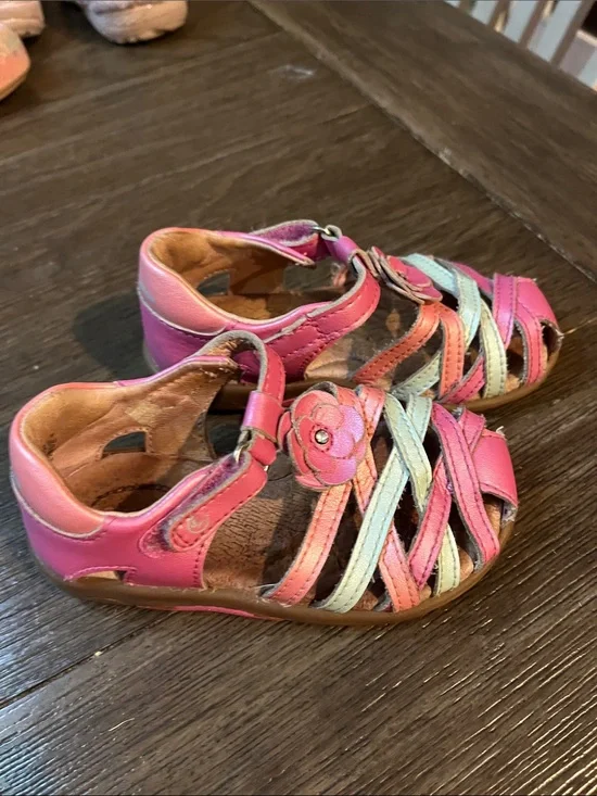 Stride Rite Pink Multi-Strap Floral Toddler Sandals