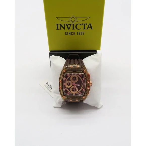 Invicta S1 Rally Men's 42mm Brown Allogrip Silicone Chronograph Watch New in Box