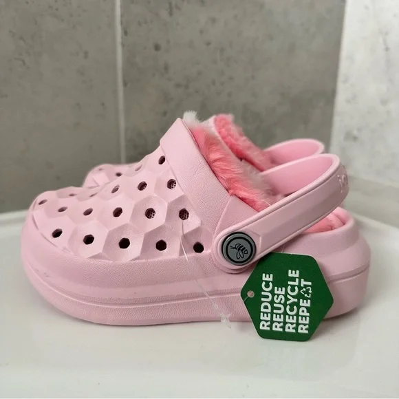 Joybees Varsity Lined Pink Clogs Size 8