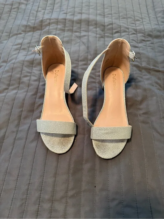 Girls Silver Ankle-Strap Sandals