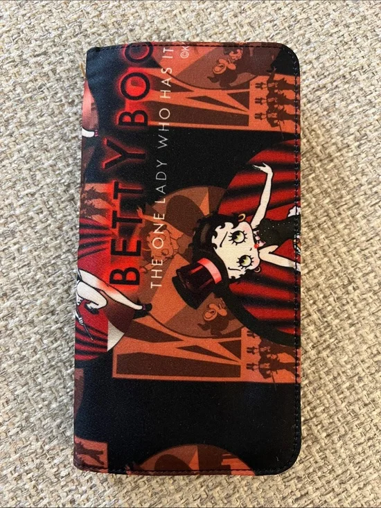 Betty Boop Black and Red Graphic Fold Wallet