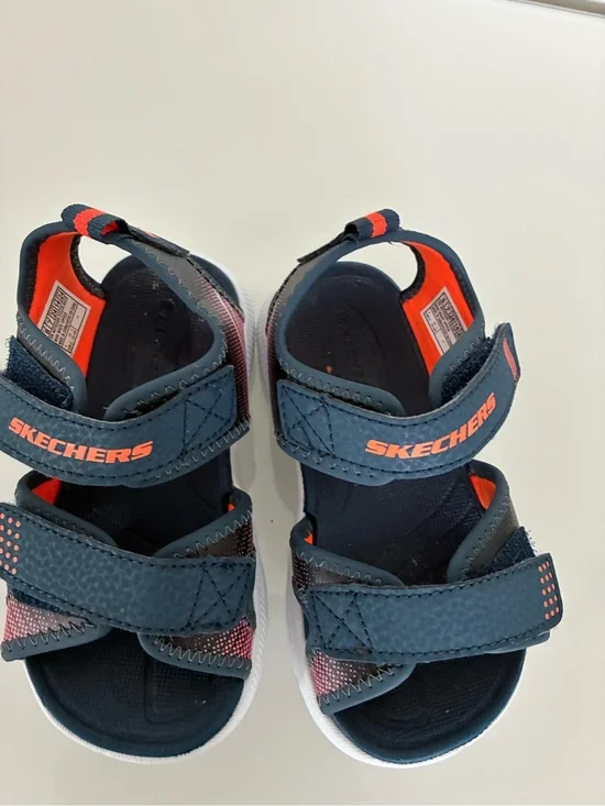 Skechers Toddler Boy's Microspec-Splash Hook & Loop Sandal Blu/Oran Size:8
