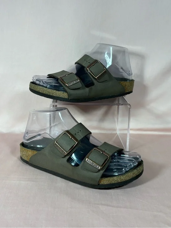 Birkenstock Arizona Kid's Mocha Slides Adjustable Straps/Rose Buckle SZ 2 - 2.5