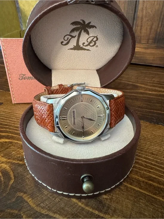 Tommy Bahama Relax Collection (TB1118) Silver Case Watch with Brown Leather