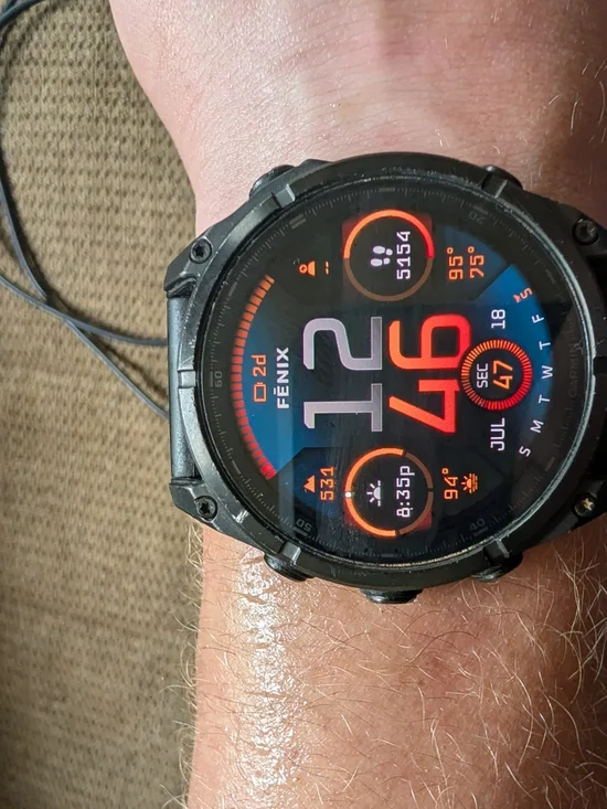 garmin Fenix Smartwatch in Black with Orange Accents