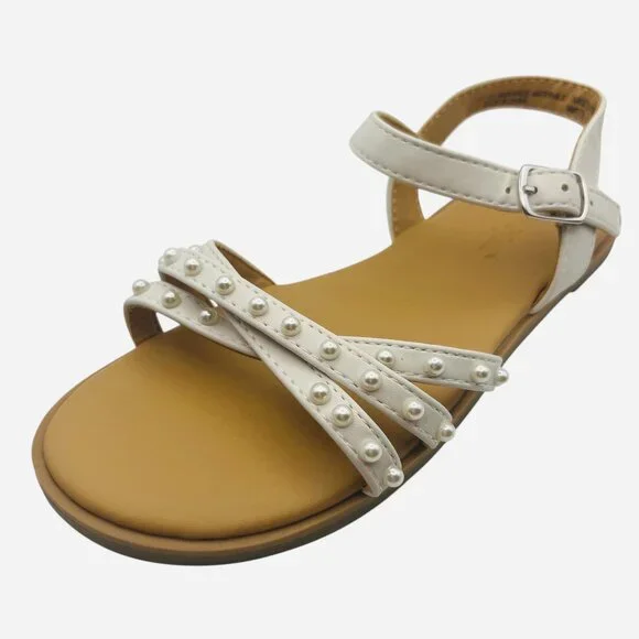Cat & Jack White Pearl Accent Girls Sandals