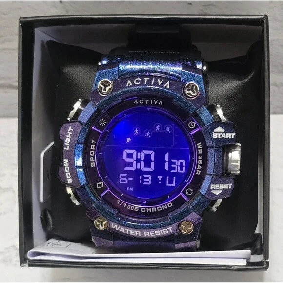 Activa X Invicta Digital Unisex Watch 50mm Iridescent Purple ACW8082-020 New