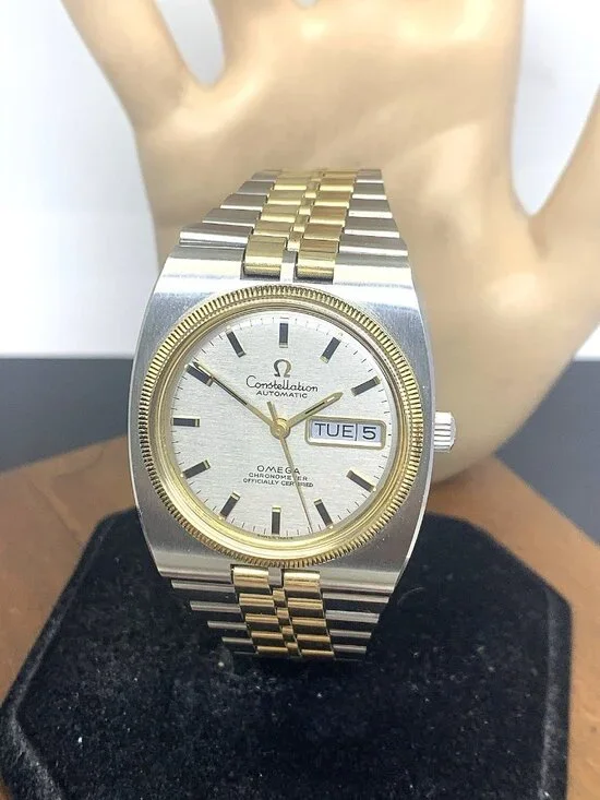 Omega 168.045 Mens Watch 751 Vintage 70's Swiss Automatic Day Date Two Tone 36mm