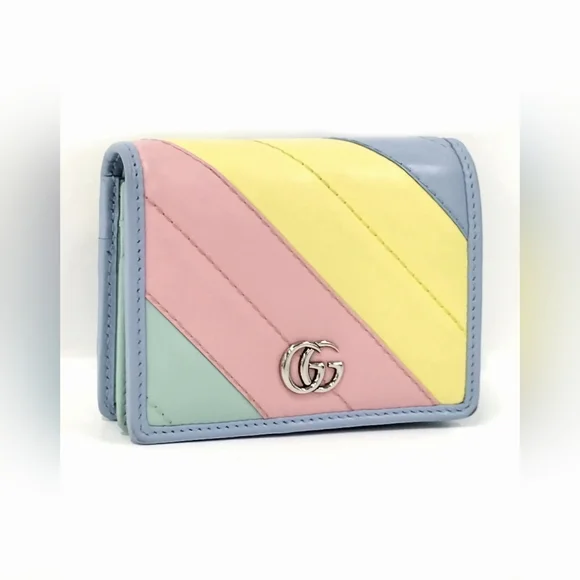Gucci Multicolor Pastel GG Marmont Compact Wallet
