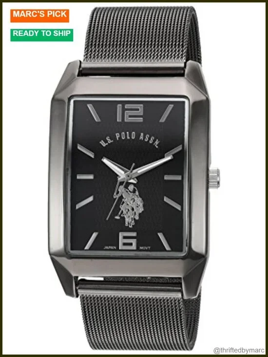 Men's Quartz Metal Bracelet Watch with Crystal Accents