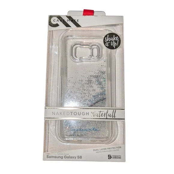 H9. Case Mate Naked Tough Waterfall Case For Samsung Galaxy S8, In Silver/Clear
