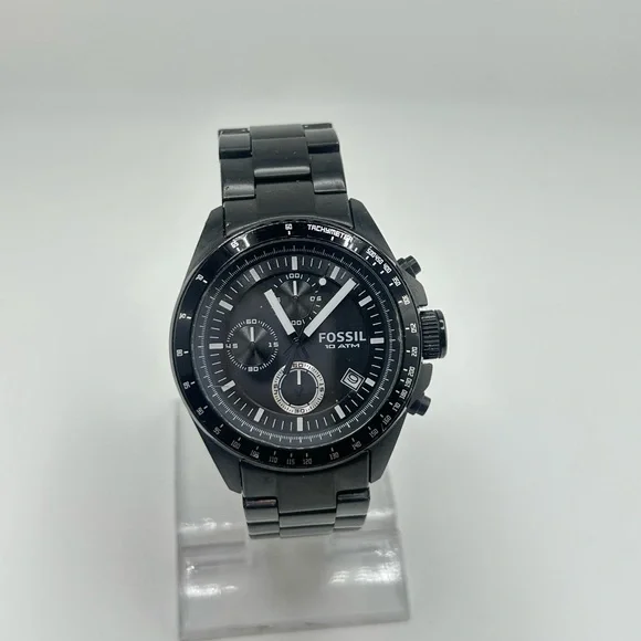 Fossil Decker CH2601 Stainless Steel Chronograph Black Men's Watch #606