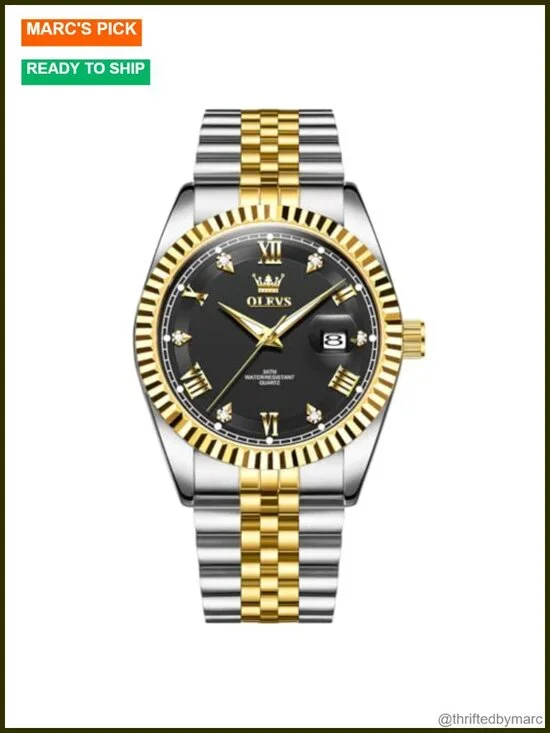 Casual Waterproof Stainless Steel Watch for Men with Date