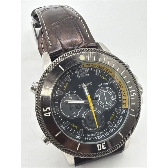 Mens Vintage AUTHENTIC STAUER HYBRID DIGITAL WR30 JAPAN MOVT 20410 WATCH