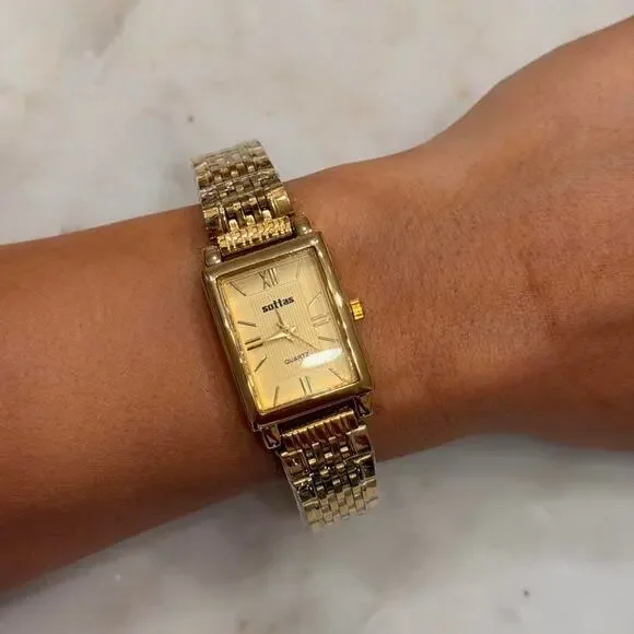 Gold soltas vintage watch with
