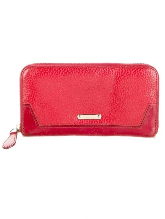 Burberry Ziggy Leather Continental Zip Around Wallet Full Inclusion