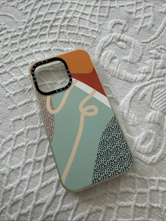 Casetify Abstract Colorblock Phone Case in Teal, Rust & Mustard
