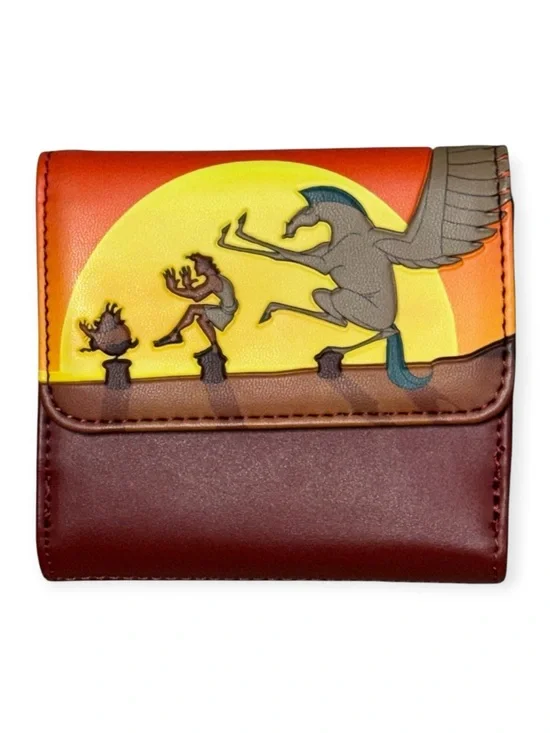Loungefly Sunset Pegasus Trifold Wallet in Brown, Orange and Yellow