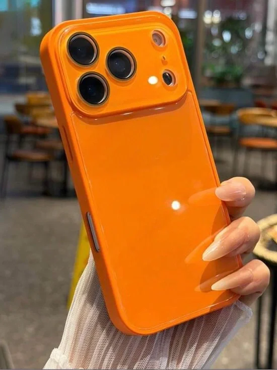 Luxury Orange Gloss Protective Phone Case iPhone 16 Pro Max or 17 Pro