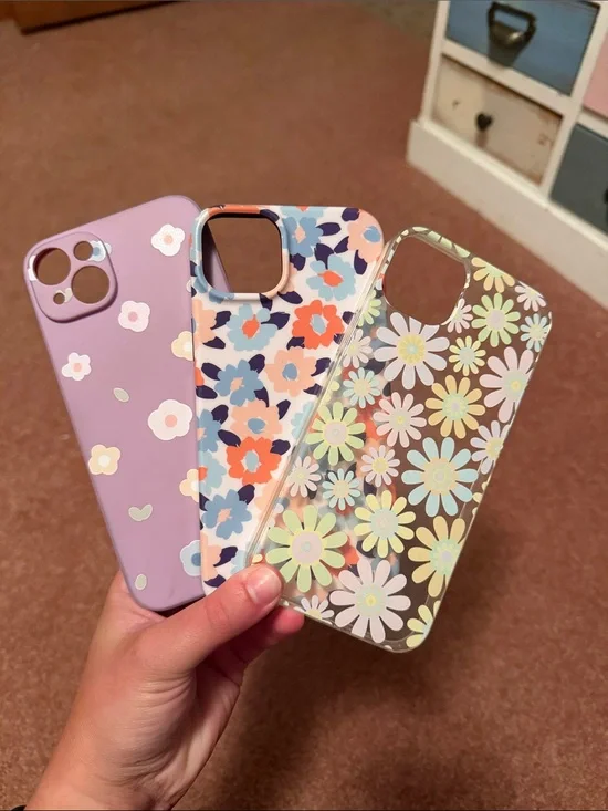 Floral Protective Phone Case - Pastel Purple, Multi-Color Designs