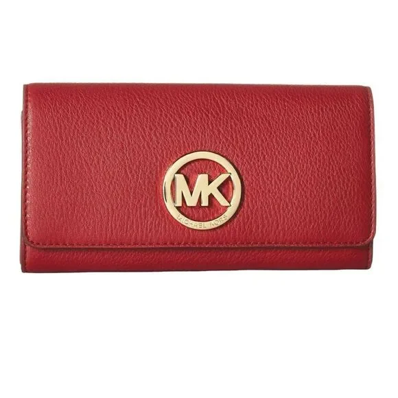 Michael Kors Fulton Flap Continental Soft Leather Wallet In Sienna
