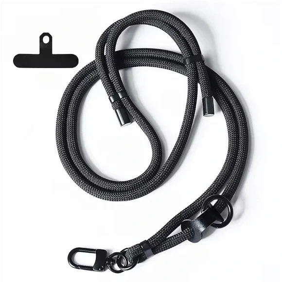 Phone Lanyard Crossbody 160cm Length Adjustable Outdoor Universal Black‎