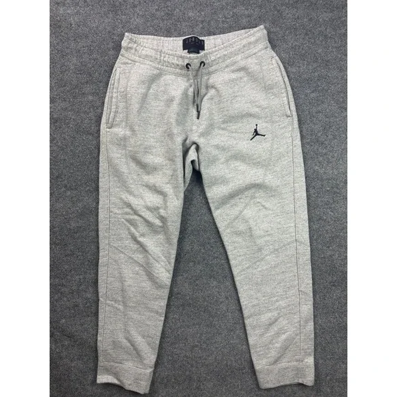 Jordan Sweatpants Mens Large Gray Jumpman Fleece Tapered Joggers 65426