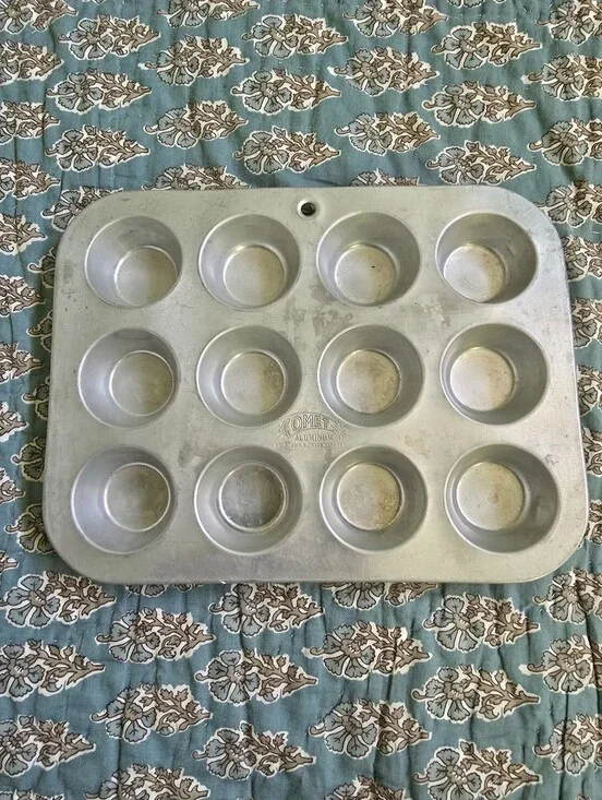 Vintage Comet Aluminum 12-Cup Mini Muffin Pan Mid Century Bakeware