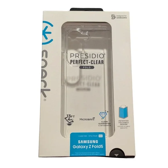 J4. Speck Presidio Perfect-Clear Fold Case For Samsung Galaxy Z Fold5 - ‎ Clear