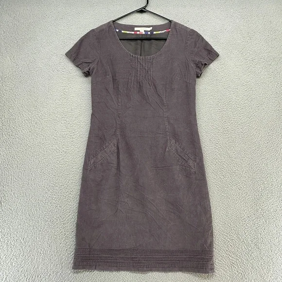 Boden Dress Womens 4 Corduroy Short Sleeve Cotton Y2K Sheath Lightweight‎