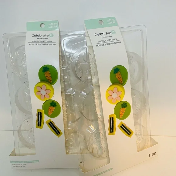 Cookie Candy Mold with Carrot and Flower Designs, Easter Baking Mold