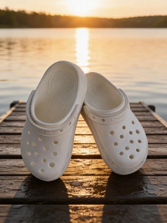 CROCS Kids Classic Clogs in White
