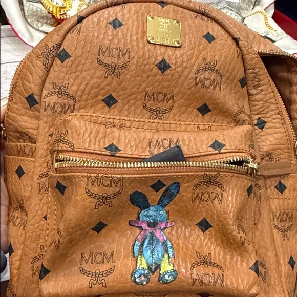 Rare! MCM Limited edition Rabbit Backpack mini phone bag‎ casual bag travel bag