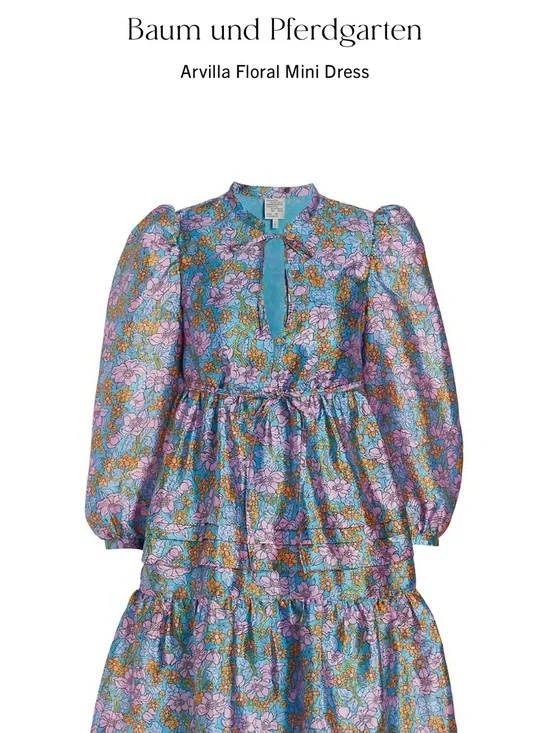 Baum und Pferdgarten Arvilla Floral Mini Dress in Blue Multi