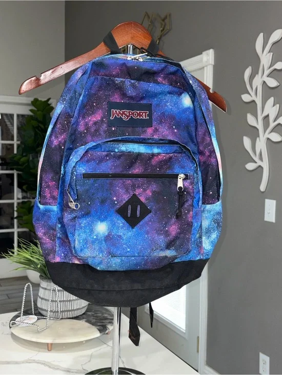 JanSport Galaxy Print Backpack in Blue and Purple