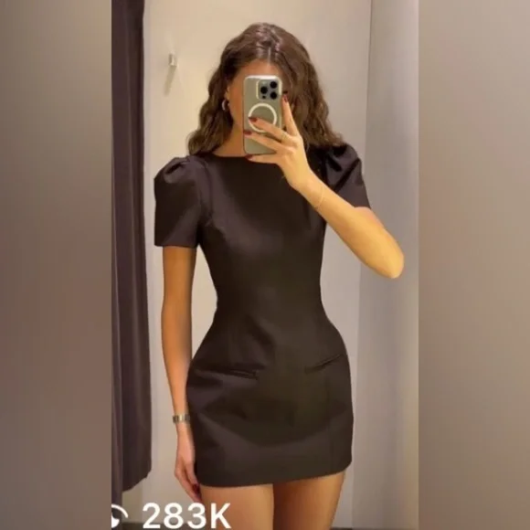 VIRAL NEW ZARA SHORT DRESS PLEATS AND POCKETS SIZE M and L  🚨NO DISCOUNT