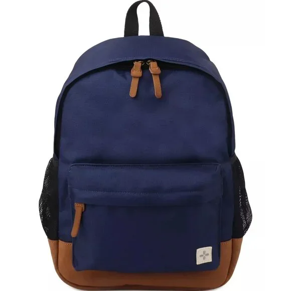 Backpack Book Bag Gray Sun Stone Navy Tan School‎ Laptop Work Travel NWT
