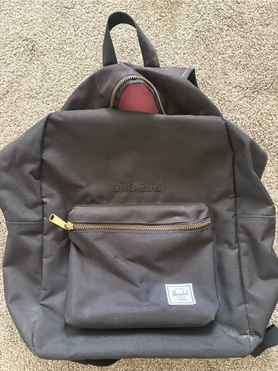 Herschel Supply Company Black Backpack with Gold Zipper