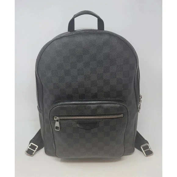 Louis Vuitton Josh Backpack Damier Graphite Black Leather