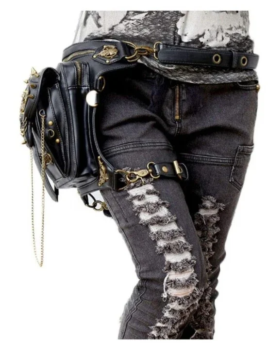 STEEL MOSTER Gothic  Steampunk  Handbag  For  Men and Women Hiking Fanny Pack.