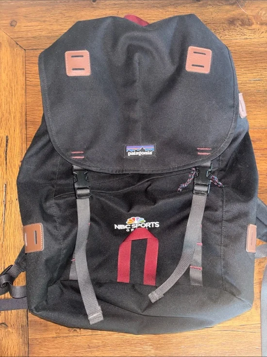Patagonia NBC Sports Arbor Black Backpack with Maroon Accents