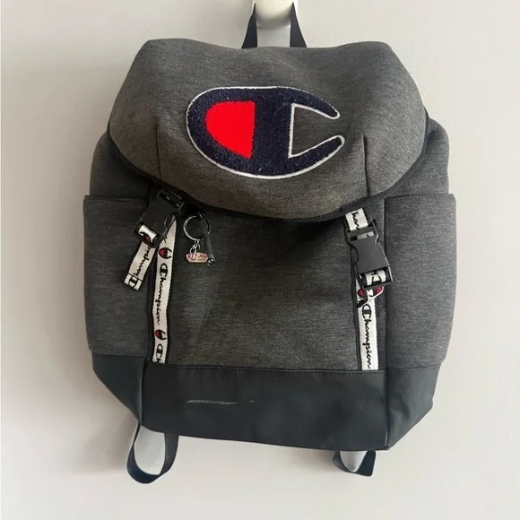 Champion Heather Gray Chenille Logo Backpack
